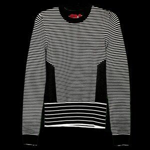 Hugo Boss Shanelle Stripe Sweater, Size Medium - Black